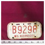 Vintage Wisconsin Motorcycle License Plate