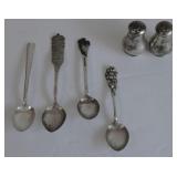 Sterling Silver Spoons & Shakers Lot