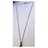 14K Gold Chain 10K Gold Garnet Pendant