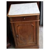 Vintage Night Stand Crack Marble 17"W 14"D 28"T