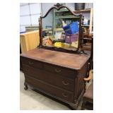 Antique Mahogany Dresser w Mirror