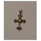 10K Gold Nephrite Stone Crucifix