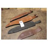 Leather Knife Sheaths set of 4