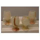 Alabaster Goblets Set of 4 ** 5"T