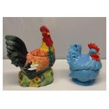 Rooster 12" T  & Chicken Cookie Jars set 2