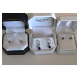 Sterling Silver Amethyst Earrings set of 3