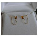 14K Gold Citrine Earrings