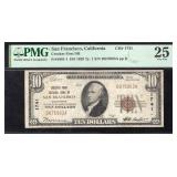 1929 $10 SAN FRAN CA NATIONAL BANKNOTE PMG 25