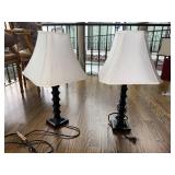 2pc black table lamps