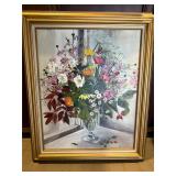 Signed Floral Oil on Canvas