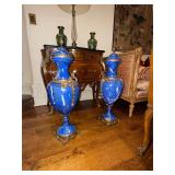 2piece Azur and White Urns