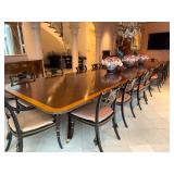 20 Seating Dining Table w/Cane Accent Chairs