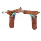 Hubley Texan Jr. Double Holster Set Turquoise Grip