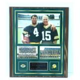 Brett Favre & Bart Starr Green Bay Packers Plaque