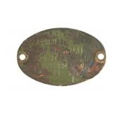 WWII 1943 40mm Gun Carriage ID Plate