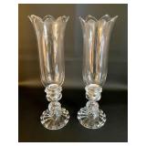 Pair of Baccarat Crystal Hurricane Candlesticks