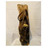 Deer Antler on Wood Wall Lamp