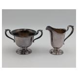 ANTIQUE GORHAM CREAMER AND SUGAR BOWL