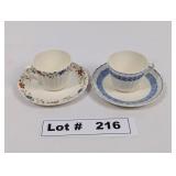 FINE BONE CHINA TEA CUPS AND SAUCERS