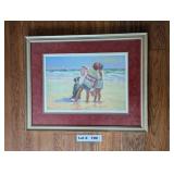 "SEA DOGS" FRAMED MATTED SIGNED AND NUMBERED BY LU