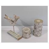 RUSTIC BIRD AND CANDLE Dï¿½COR