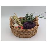 WICKER BASKET WITH FAUX VEGIES