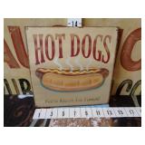 Metal Hot Dogs Snack Bar Sign