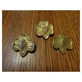 3-Vintage Gril Scouts Gold Tone Lapel Pins