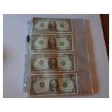 4-2003 $1 Star Notes Uncirculated Consecutive #