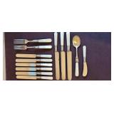 Mother of Pearl Flatware with Sterling Bands