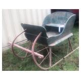 Full Size One Horse Open Sleigh Christmas Green