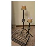 Iron Candle Stands Metal Basket