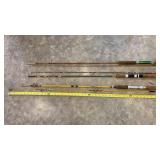 Fiberglass Spinning Rods (3) w/Telescopic Case