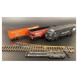 HO Scale Loco, Hopper, Box Car & Switch