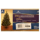 3 Foot Pre-Lit Mini Winston Pine Christmas Tree -