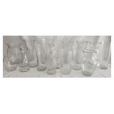 Huge Lot of Clear Glass Flower Vases