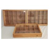 3 Dealer Display Cases Organizers Coins Buttons