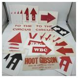 To the Circus, WBC, Arrow, Hoot Gibson Signs