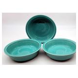 3 Blue Glass Bowls HLC Fiesta