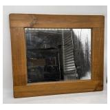 Rustic Solid Wood Framed Hanging Mirror