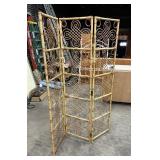 Vintage Bamboo & Rattan Three Panel Room Divider