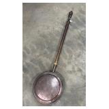 Long Handled Bed Warmer w Etched Design Copper