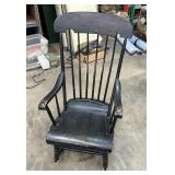 Hitchcock Style Rocking Chair Black w Stenciling