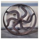 Antique Metal Wagon/Mill Wheel 