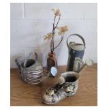 American Folk Art Watering Cans, Boot w/Frogs Plan