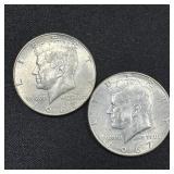 (2) 1967 Kennedy Silver Half Dollars