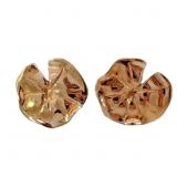 Polished Lily Pad Stud Earrings 14k Gold