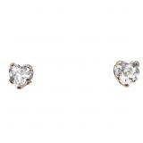 1/2+ Carat White Diamante Heart Stud Earrings 14k