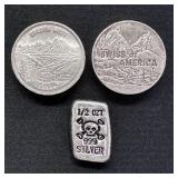 2.5 oz Fine Silver - Assorted Bar and Rounds