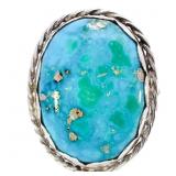 5.4 Carat Turquoise Sawtooth Bezel Set Ring